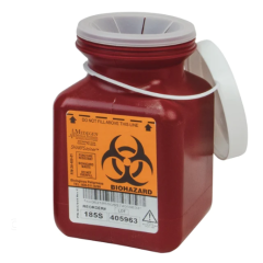 SHARPS CONTAINER RED 0.7 QT SMALL